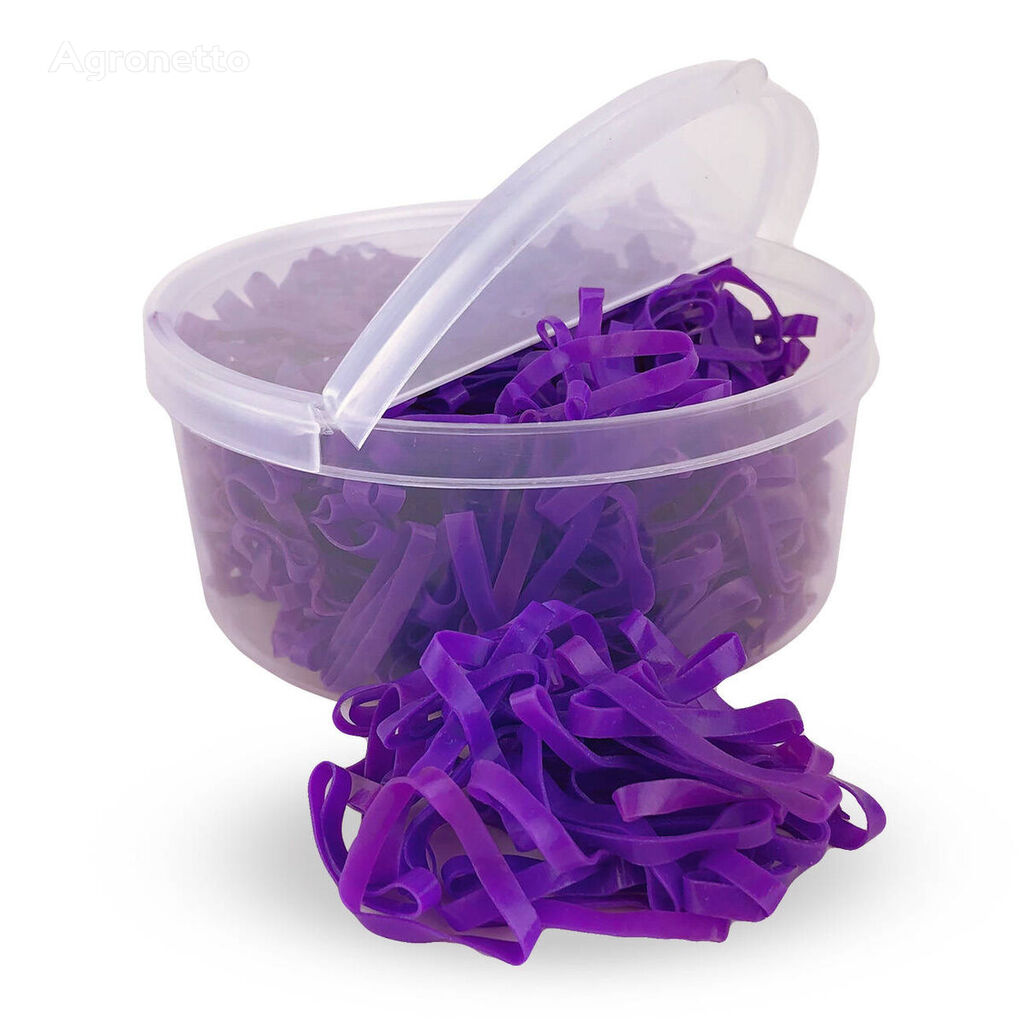 purple silicone mane elastics in a box
