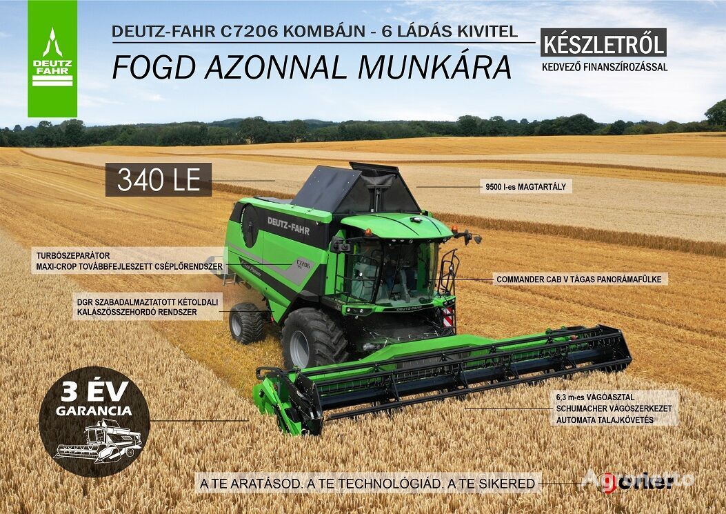 new Deutz-Fahr C7206 TS grain harvester
