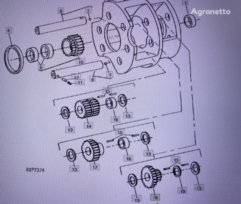 wałek zębaty R112072 camshaft gear for John Deere 4555/4755/4955 wheel tractor