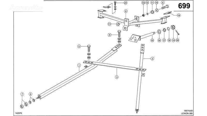 MOCOWANIE OSI fasteners for Claas Lexion 580  grain harvester