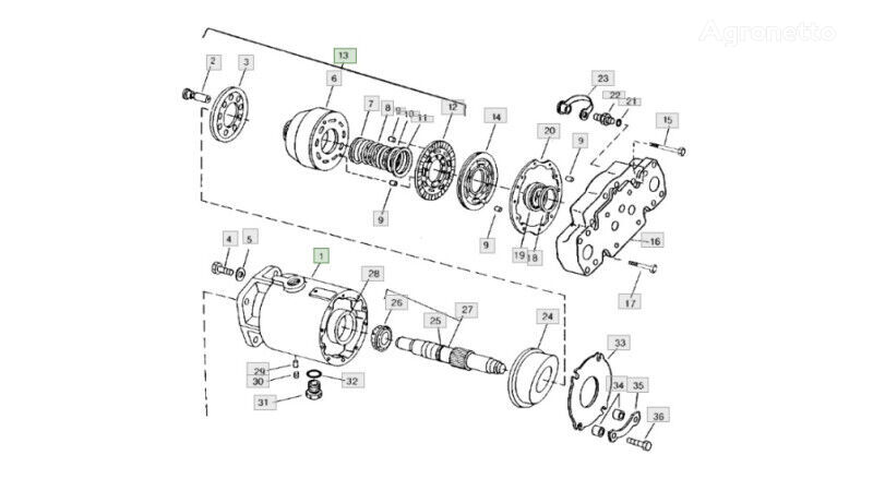 John Deere CTS 9600 hydraulic motor for wheel tractor