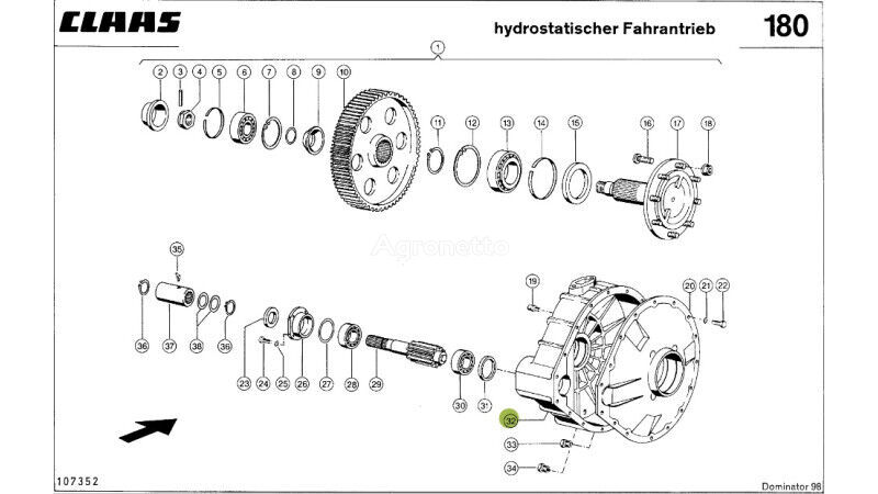 Zwolnica pokrywa Claas 0006069430 for Claas Dominator 98 grain harvester